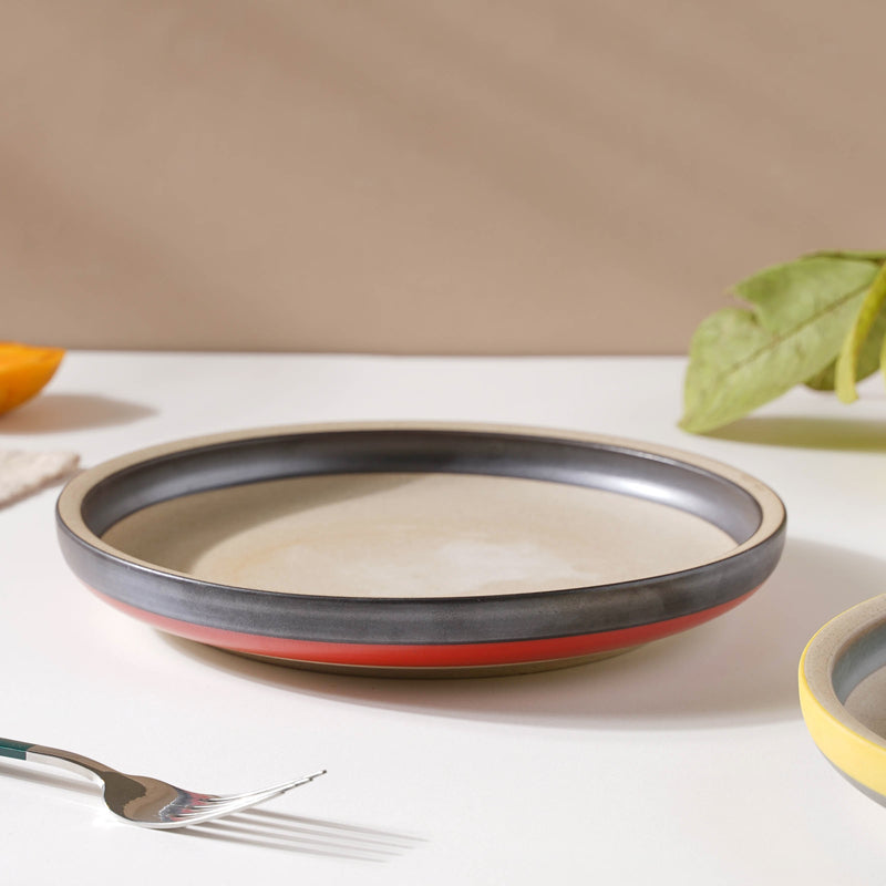 Soboku Red Snack Plate 8 Inch - Serving plate, snack plate, dessert plate | Plates for dining & home decor