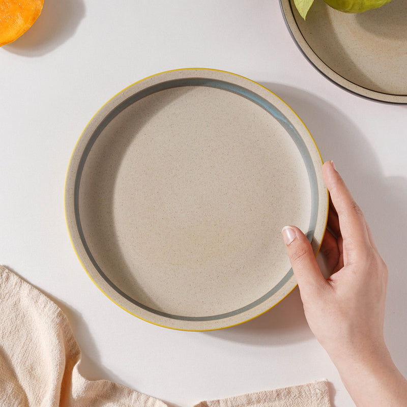 Soboku Yellow Snack Plate 8 Inch - Serving plate, snack plate, dessert plate | Plates for dining & home decor