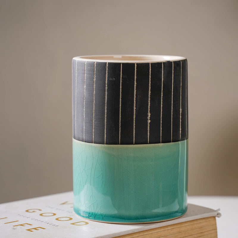 Blue Flower Pot - Flower vase for home decor, office and gifting | Home decoration items