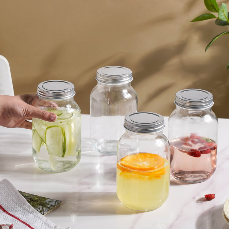 Glass Pickle Jar With Lid Set Of 4 750ml - Jar