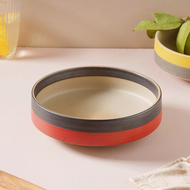 Soboku Serving Bowl Red 8 Inch 1.1 L - Bowl, ceramic bowl, serving bowls, noodle bowl, salad bowls, bowl for snacks, large serving bowl | Bowls for dining table & home decor