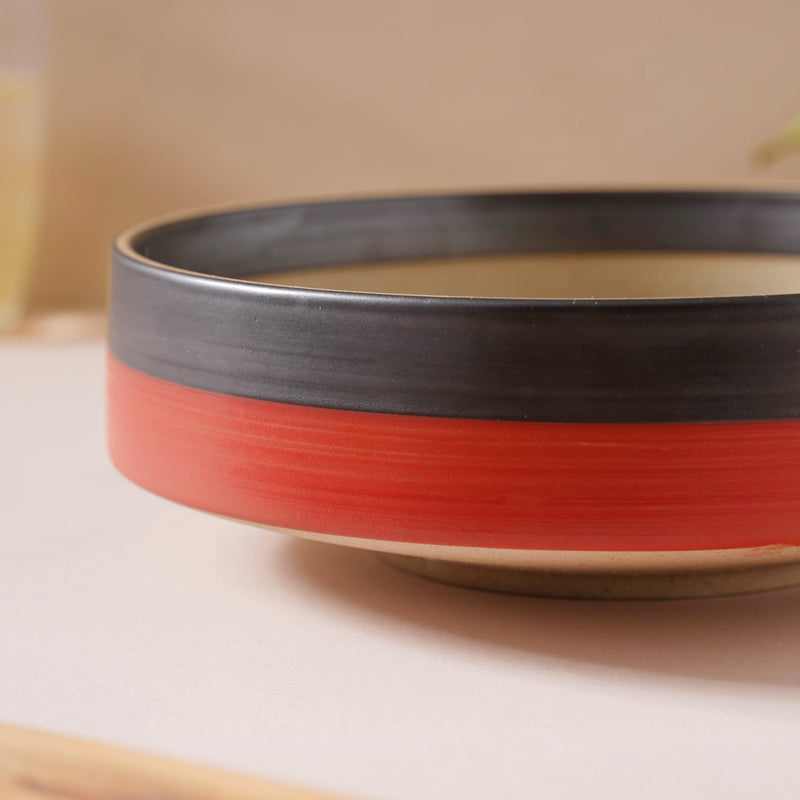 Soboku Serving Bowl Red 8 Inch 1.1 L - Bowl, ceramic bowl, serving bowls, noodle bowl, salad bowls, bowl for snacks, large serving bowl | Bowls for dining table & home decor