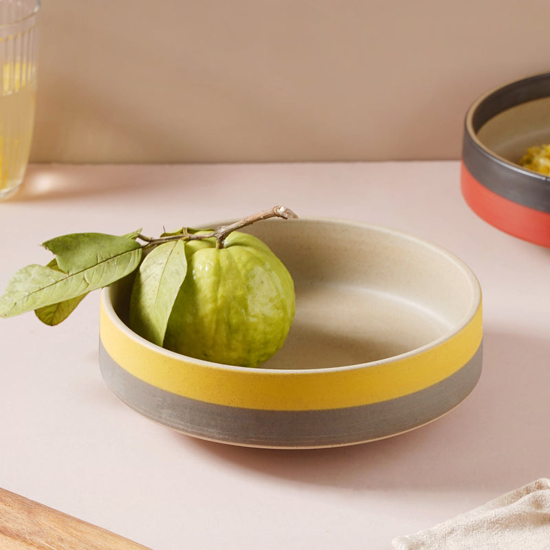 Soboku Serving Bowl Yellow 8 Inch 1.1 L - Bowl, ceramic bowl, serving bowls, noodle bowl, salad bowls, bowl for snacks, large serving bowl | Bowls for dining table & home decor