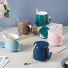 Milk Mug With Lid And Spoon- Mug for coffee, tea mug, cappuccino mug | Cups and Mugs for Coffee Table & Home Decor