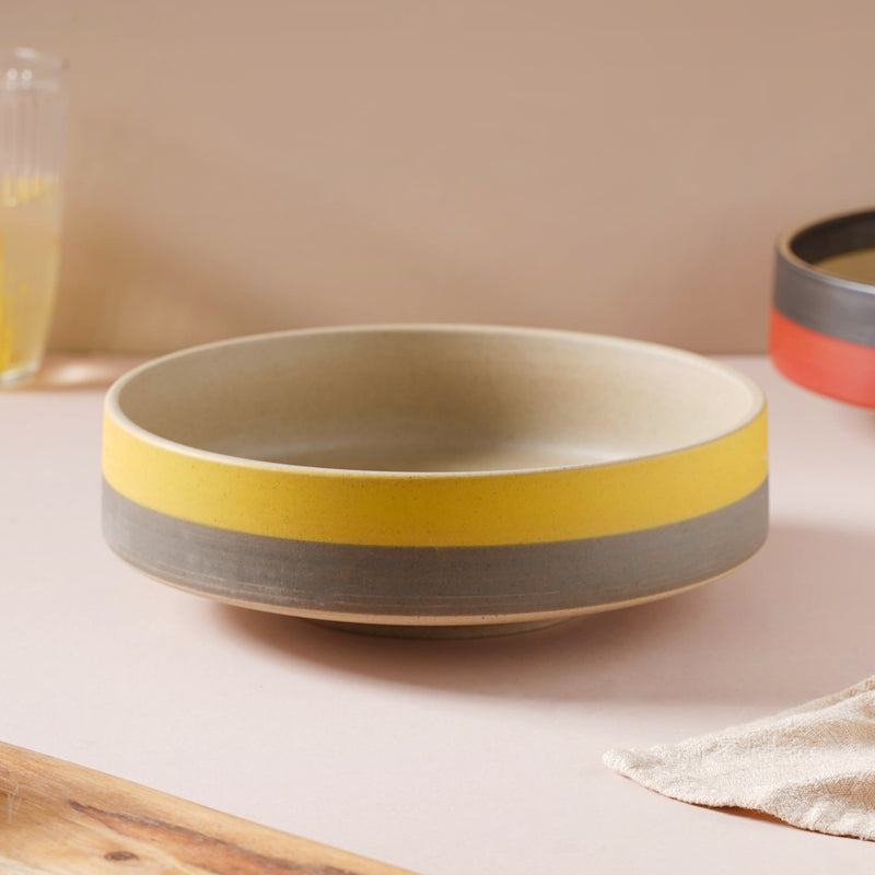 Soboku Serving Bowl Yellow 8 Inch 1.1 L - Bowl, ceramic bowl, serving bowls, noodle bowl, salad bowls, bowl for snacks, large serving bowl | Bowls for dining table & home decor