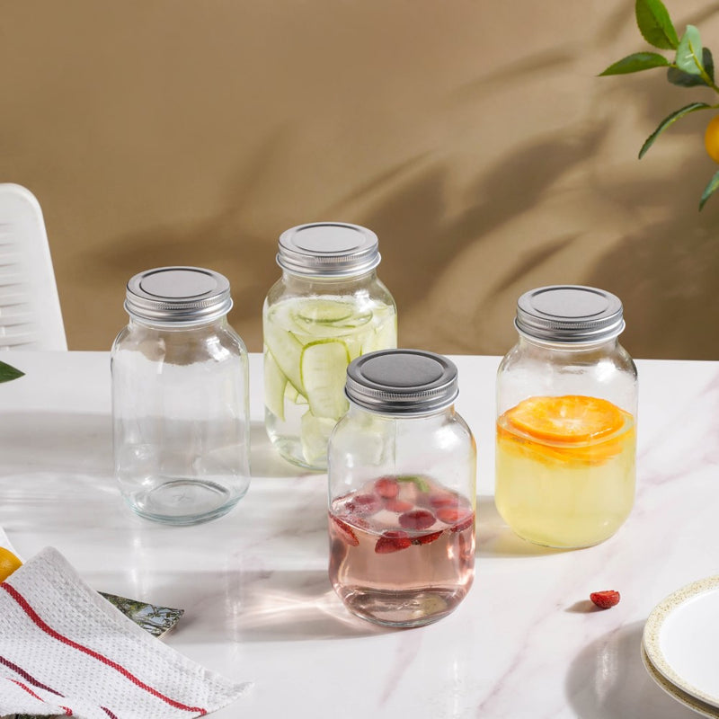 Glass Pickle Jar With Lid Set Of 4 750ml - Jar