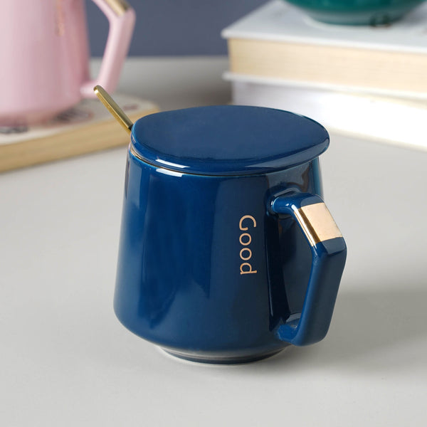 Milk Mug With Lid And Spoon- Mug for coffee, tea mug, cappuccino mug | Cups and Mugs for Coffee Table & Home Decor