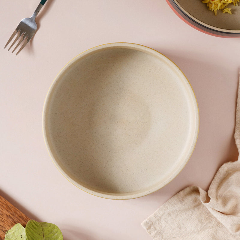 Soboku Serving Bowl Yellow 8 Inch 1.1 L - Bowl, ceramic bowl, serving bowls, noodle bowl, salad bowls, bowl for snacks, large serving bowl | Bowls for dining table & home decor