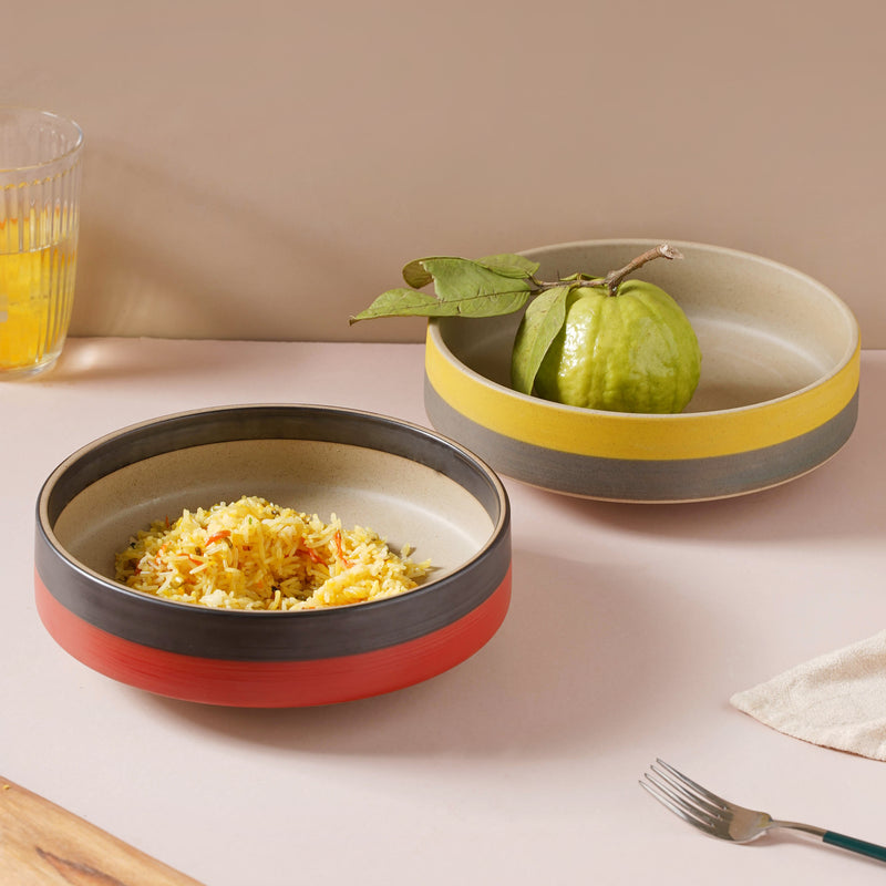 Soboku Serving Bowl Yellow 8 Inch 1.1 L - Bowl, ceramic bowl, serving bowls, noodle bowl, salad bowls, bowl for snacks, large serving bowl | Bowls for dining table & home decor
