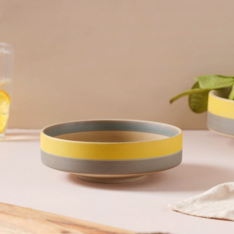 Soboku Snack Bowl Yellow 6 Inch 430 ml - Bowl,ceramic bowl, snack bowls, curry bowl, popcorn bowls | Bowls for dining table & home decor