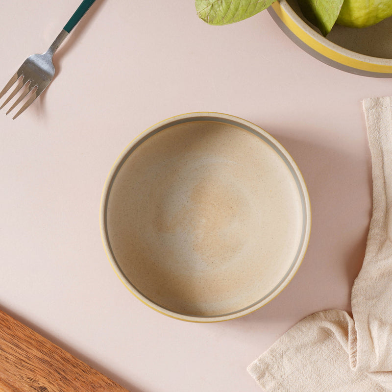 Soboku Snack Bowl Yellow 6 Inch 430 ml - Bowl,ceramic bowl, snack bowls, curry bowl, popcorn bowls | Bowls for dining table & home decor