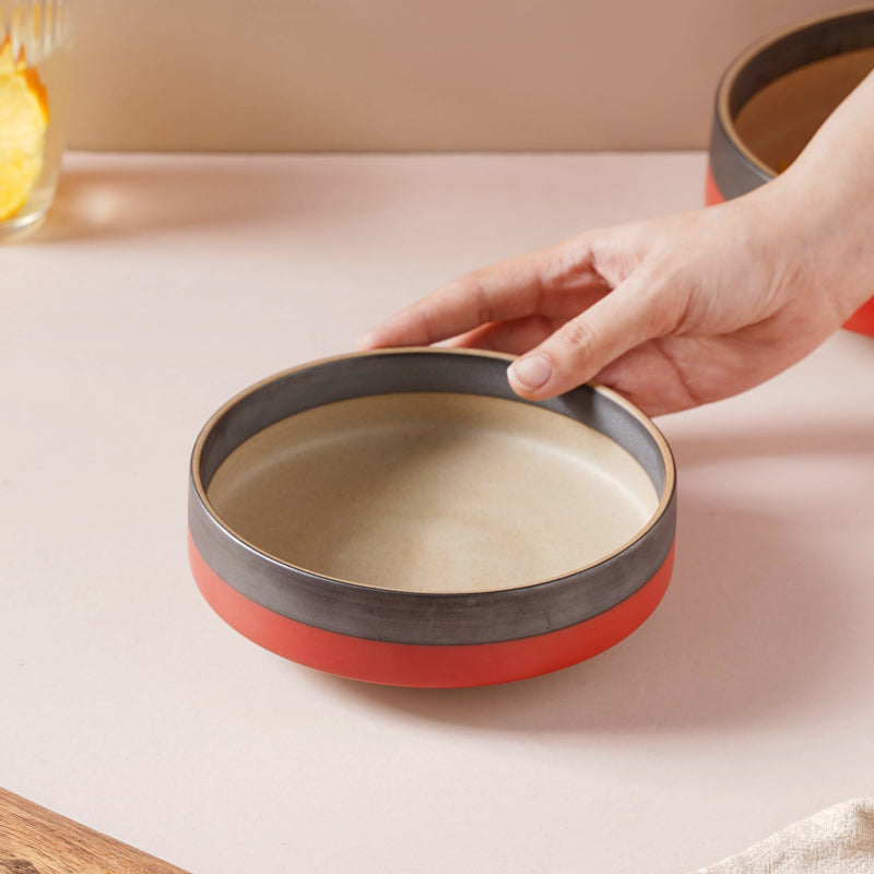Soboku Snack Bowl Red 6 Inch 430 ml - Bowl,ceramic bowl, snack bowls, curry bowl, popcorn bowls | Bowls for dining table & home decor