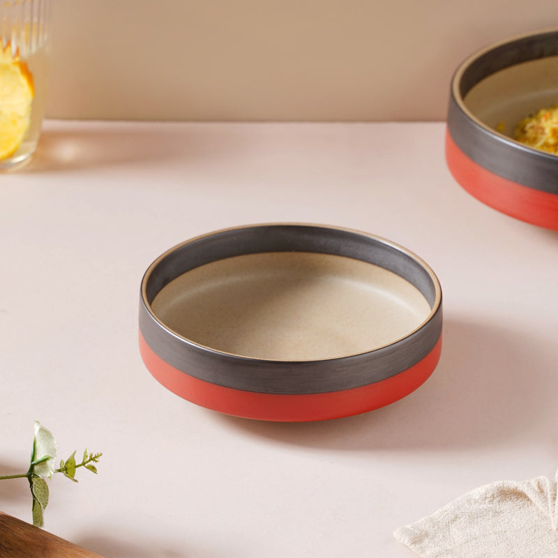 Soboku Snack Bowl Red 6 Inch 430 ml - Bowl,ceramic bowl, snack bowls, curry bowl, popcorn bowls | Bowls for dining table & home decor