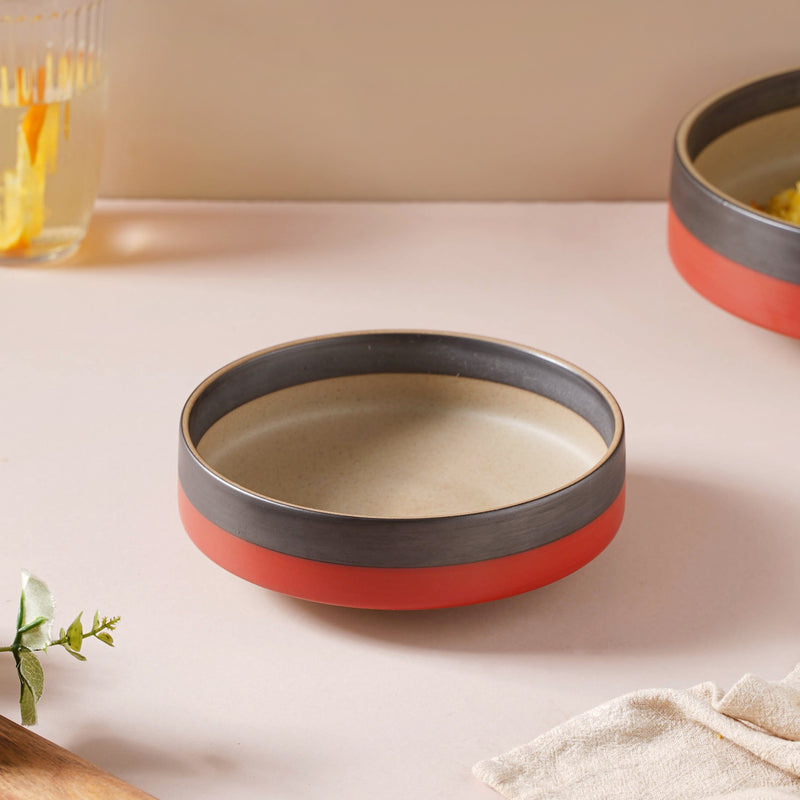 Soboku Snack Bowl Red 6 Inch 430 ml - Bowl,ceramic bowl, snack bowls, curry bowl, popcorn bowls | Bowls for dining table & home decor