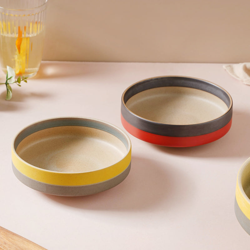 Soboku Snack Bowl Yellow 6 Inch 430 ml - Bowl,ceramic bowl, snack bowls, curry bowl, popcorn bowls | Bowls for dining table & home decor