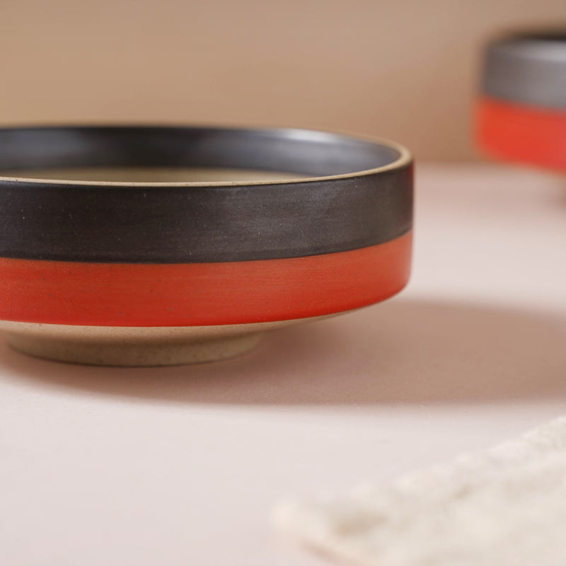 Soboku Dip Bowl Red 200 ml - Bowl, ceramic bowl, dip bowls, chutney bowl, dip bowls ceramic | Bowls for dining table & home decor 