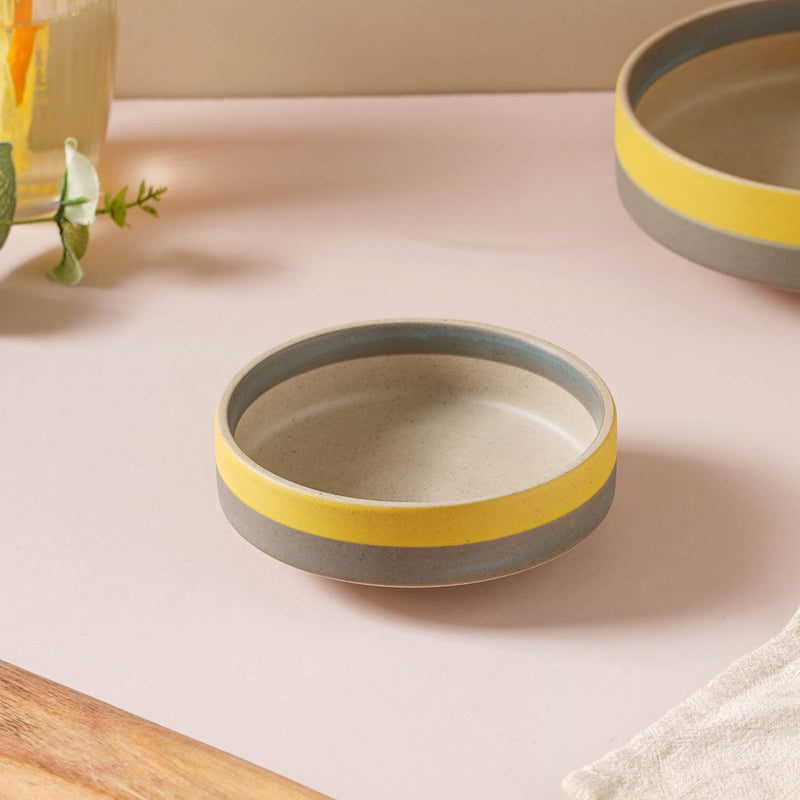 Soboku Dip Bowl Yellow 200 ml - Bowl, ceramic bowl, dip bowls, chutney bowl, dip bowls ceramic | Bowls for dining table & home decor 