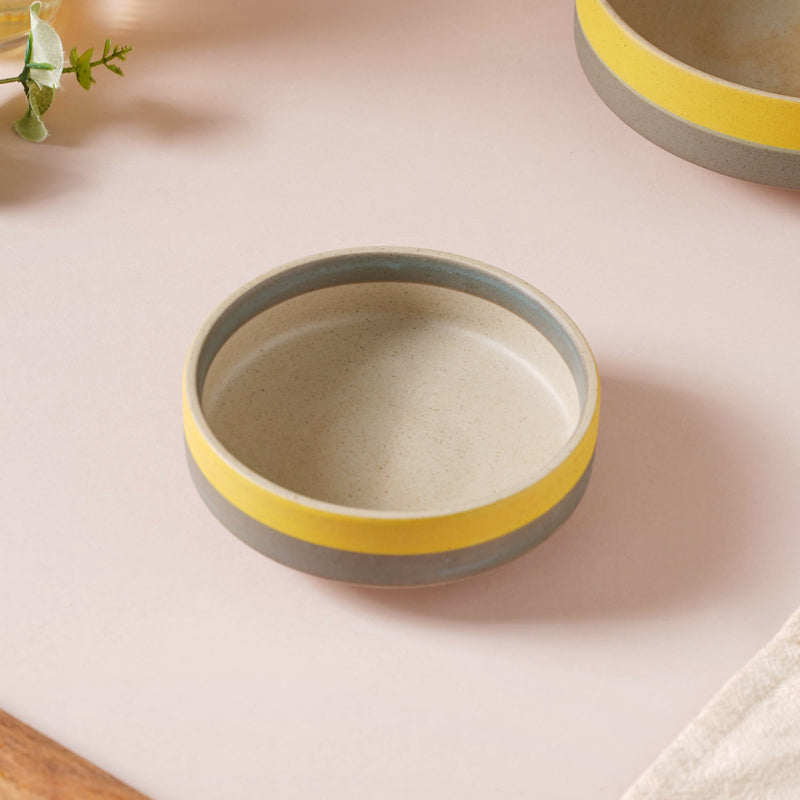 Soboku Dip Bowl Yellow 200 ml - Bowl, ceramic bowl, dip bowls, chutney bowl, dip bowls ceramic | Bowls for dining table & home decor 