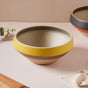 Soboku Grey And Yellow Large Serving Bowl 7.5 Inch 1.3 L - Bowl, ceramic bowl, serving bowls, noodle bowl, salad bowls, bowl for snacks, large serving bowl | Bowls for dining table & home decor