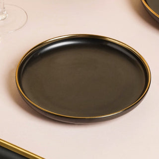 VERA Ceramic Dinner Plate Black 10 Inch