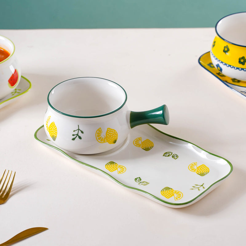 Printed Pot and Plate Set - Soup bowl, serving bowl set, noodle bowl, plates and bowls | Bowls for dining table & home decor