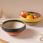 Soboku Grey And Yellow Large Serving Bowl 7.5 Inch 1.3 L - Bowl, ceramic bowl, serving bowls, noodle bowl, salad bowls, bowl for snacks, large serving bowl | Bowls for dining table & home decor