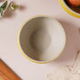 Soboku Grey And Yellow Small Serving Bowl 6.5 Inch 1 L - Bowl, ceramic bowl, serving bowls, noodle bowl, salad bowls, bowl for snacks, large serving bowl | Bowls for dining table & home decor