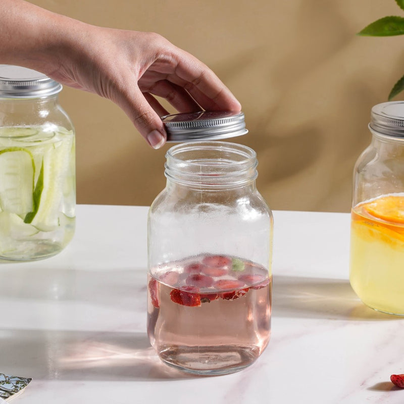Glass Pickle Jar With Lid Set Of 4 750ml - Jar