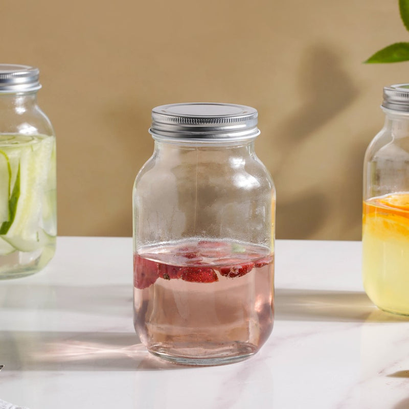 Glass Pickle Jar With Lid Set Of 4 750ml - Jar