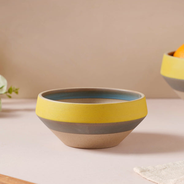 Soboku Grey And Yellow Dessert Bowl 300 ml