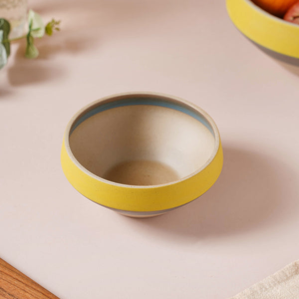 Soboku Grey And Yellow Dessert Bowl 300 ml