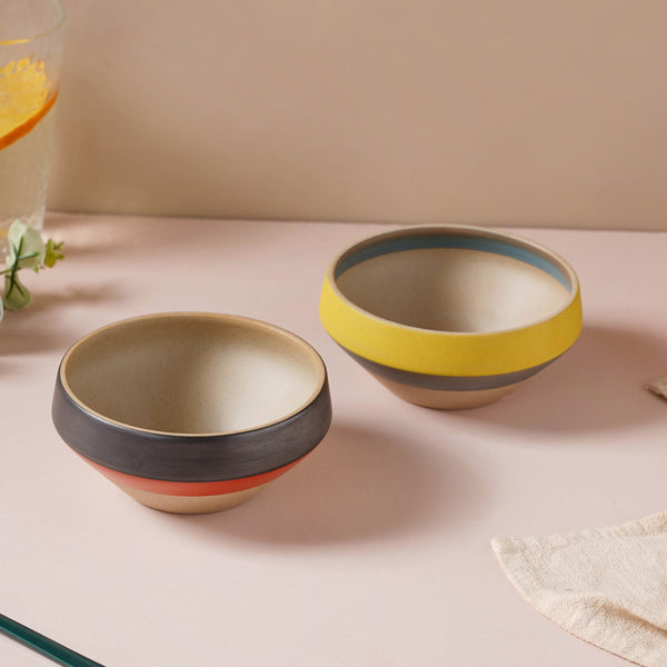 Soboku Grey And Yellow Dessert Bowl 300 ml