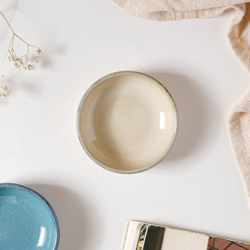 Glazed Ceramic Beige Dip Bowl 50 ml - Bowl, ceramic bowl, dip bowls, chutney bowl, dip bowls ceramic | Bowls for dining table & home decor 