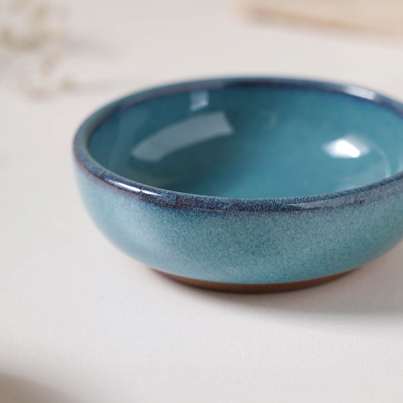 Glazed Ceramic Blue Dip Bowl 50 ml - Bowl, ceramic bowl, dip bowls, chutney bowl, dip bowls ceramic | Bowls for dining table & home decor 