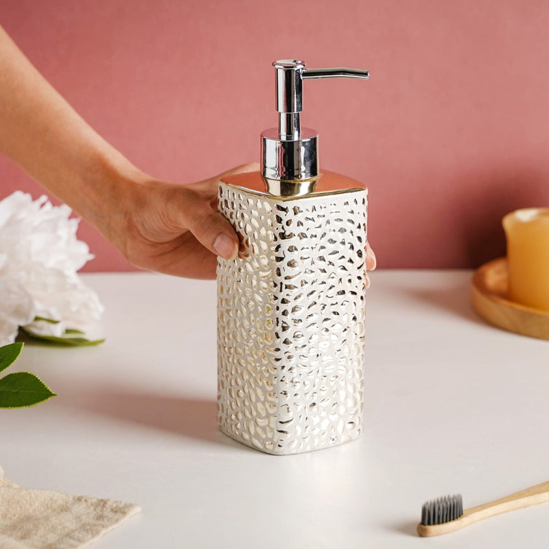 Glittery Gold Ceramic Luxe Soap Dispenser 500 ml