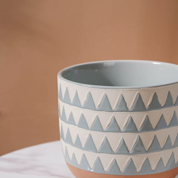 Chevron Blue Vase