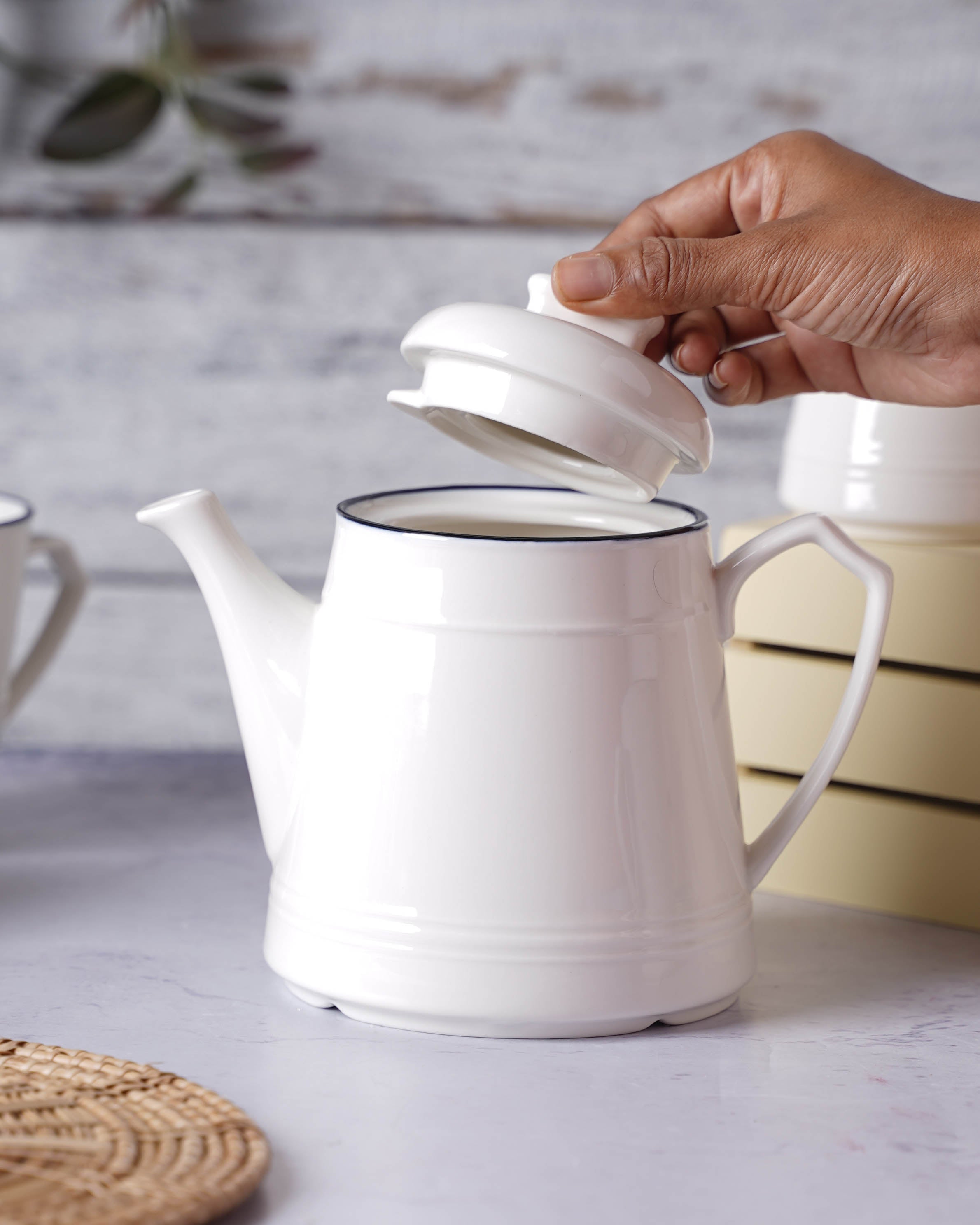 Black and White Tea Set