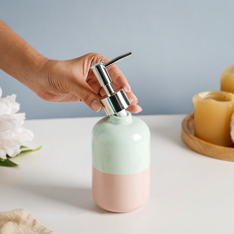 Dual Toned Ceramic Soap Dispenser 350 ml