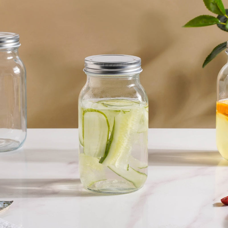 Glass Pickle Jar With Lid Set Of 4 750ml - Jar