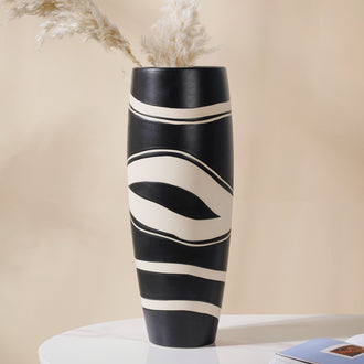 Black and White Flower Vase - Flower vase for home decor, office and gifting | Home decoration items