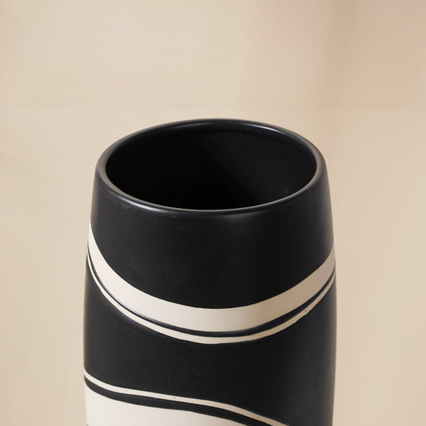 Black and White Flower Vase