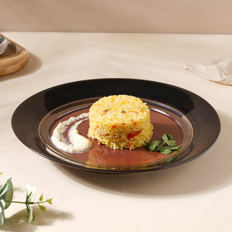 Glazed Ceramic Brown Dinner Plate 11 Inch - Serving plate, lunch plate, ceramic dinner plates| Plates for dining table & home decor