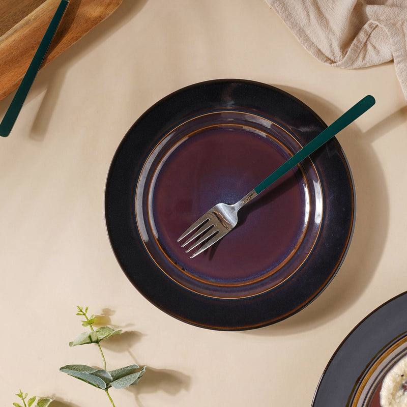 Glazed Ceramic Brown Snack Plate 8.5 Inch - Serving plate, snack plate, dessert plate | Plates for dining & home decor