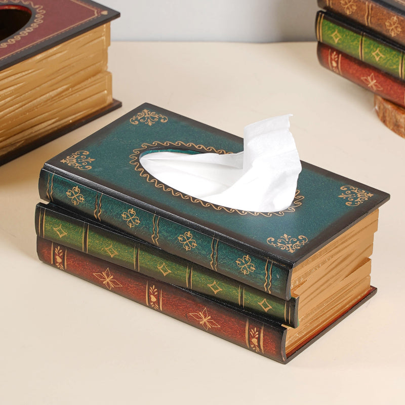 Stacked Books Tissue Box - Tissue box and organizer | Home and room decor items