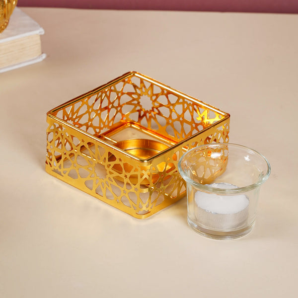 Metal And Glass Candle Stand - Candle stand | Living room decoration ideas