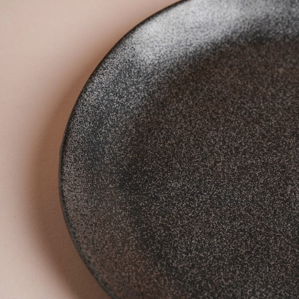 Earthen Stoneware Snack Plate Matte Black 8.5 Inch - Serving plate, snack plate, dessert plate | Plates for dining & home decor