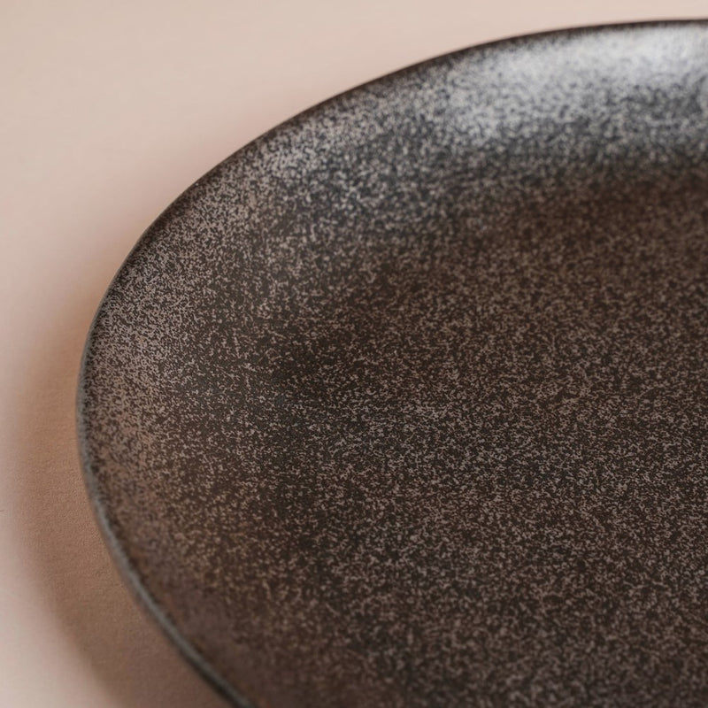 Earthen Stoneware Snack Plate Matte Black 8.5 Inch - Serving plate, snack plate, dessert plate | Plates for dining & home decor