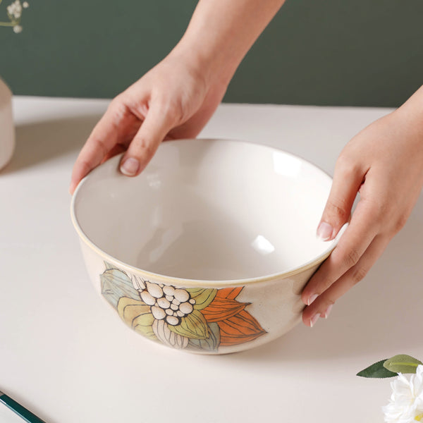 Ikebana Deep Bowl 7.5 Inch 1.8 L - Bowl, ceramic bowl, serving bowls, noodle bowl, salad bowls, bowl for snacks, large serving bowl | Bowls for dining table & home decor