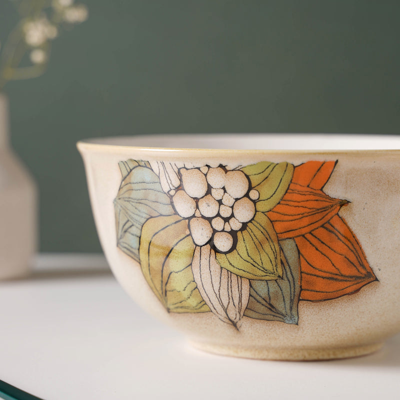 Ikebana Deep Bowl 7.5 Inch 1.8 L - Bowl, ceramic bowl, serving bowls, noodle bowl, salad bowls, bowl for snacks, large serving bowl | Bowls for dining table & home decor