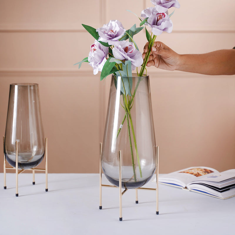 Large Crystal Vase - Flower vase for home decor, office and gifting | Home decoration items